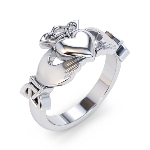 Large Pure Gold Platinum Irish Claddagh Ring / Solid Gold Irish Ring / Vintage Claddagh Ring / Irish Celtic Ring / Gold Heart Claddagh Ring Large Pure Gold Platinum Irish Claddagh Ring / Solid Gold Irish Ring / Vintage Claddagh Ring / Irish Celtic Ring / Gold Heart Claddagh Ring