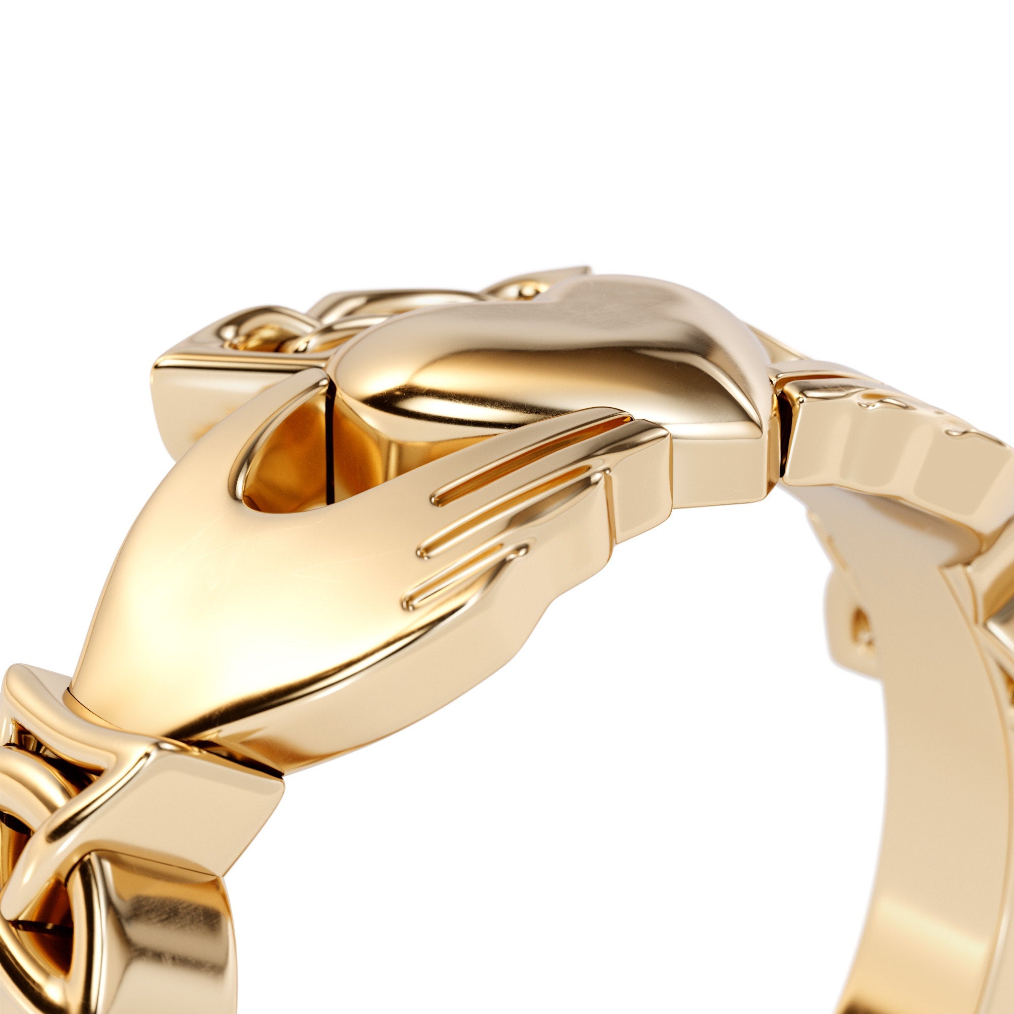 Large Pure Gold Platinum Irish Claddagh Ring / Solid Gold Irish Ring / Vintage Claddagh Ring / Irish Celtic Ring / Gold Heart Claddagh Ring Large Pure Gold Platinum Irish Claddagh Ring / Solid Gold Irish Ring / Vintage Claddagh Ring / Irish Celtic Ring / Gold Heart Claddagh Ring