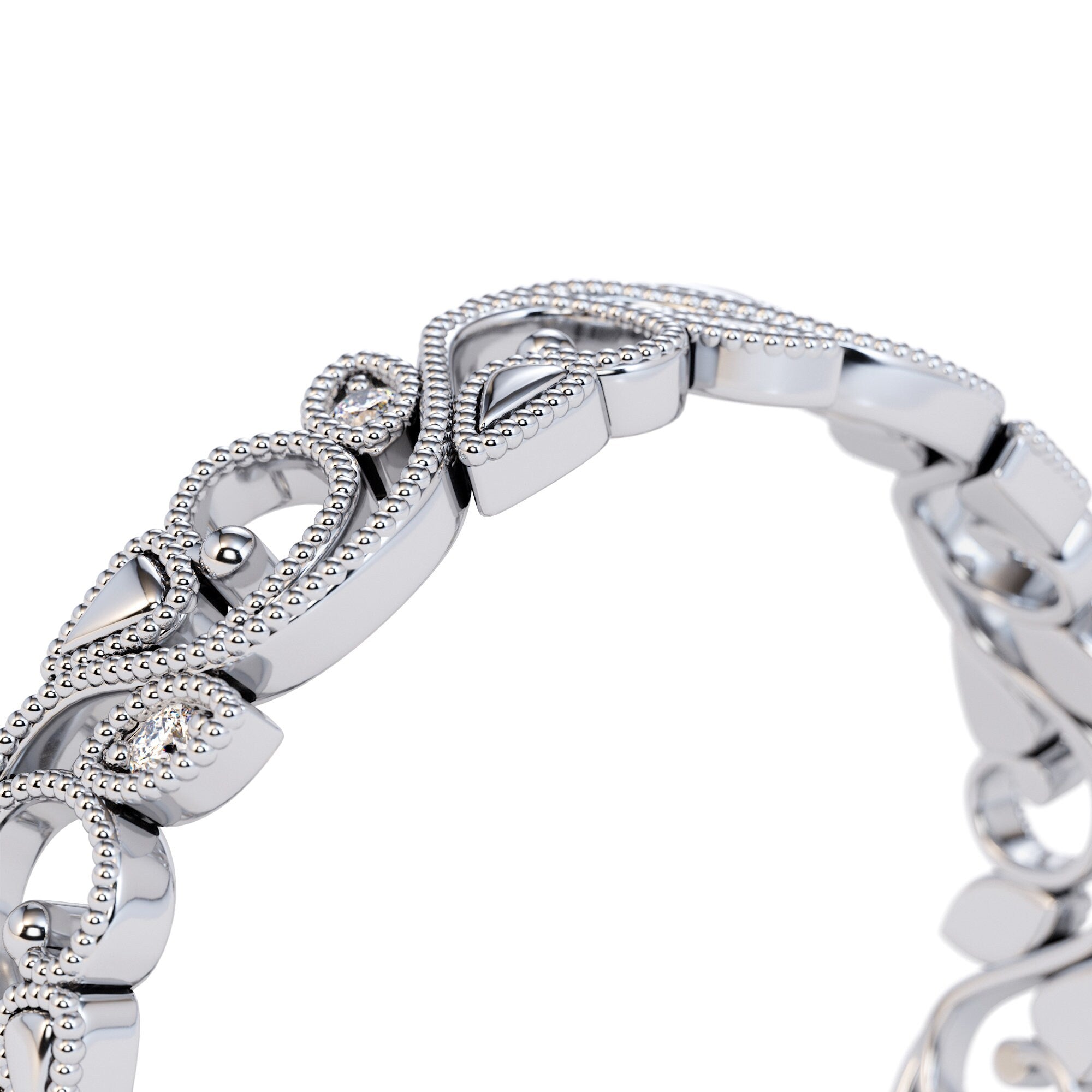 Art Deco 14k White Gold Diamond Vine and Flower Ring / Unique Wedding Band / Leaf Vine Ring / Solid Gold Vintage Ring / Stackable Ring Art Deco 14k White Gold Diamond Vine and Flower Ring / Unique Wedding Band / Leaf Vine Ring / Solid Gold Vintage Ring / Stackable Ring