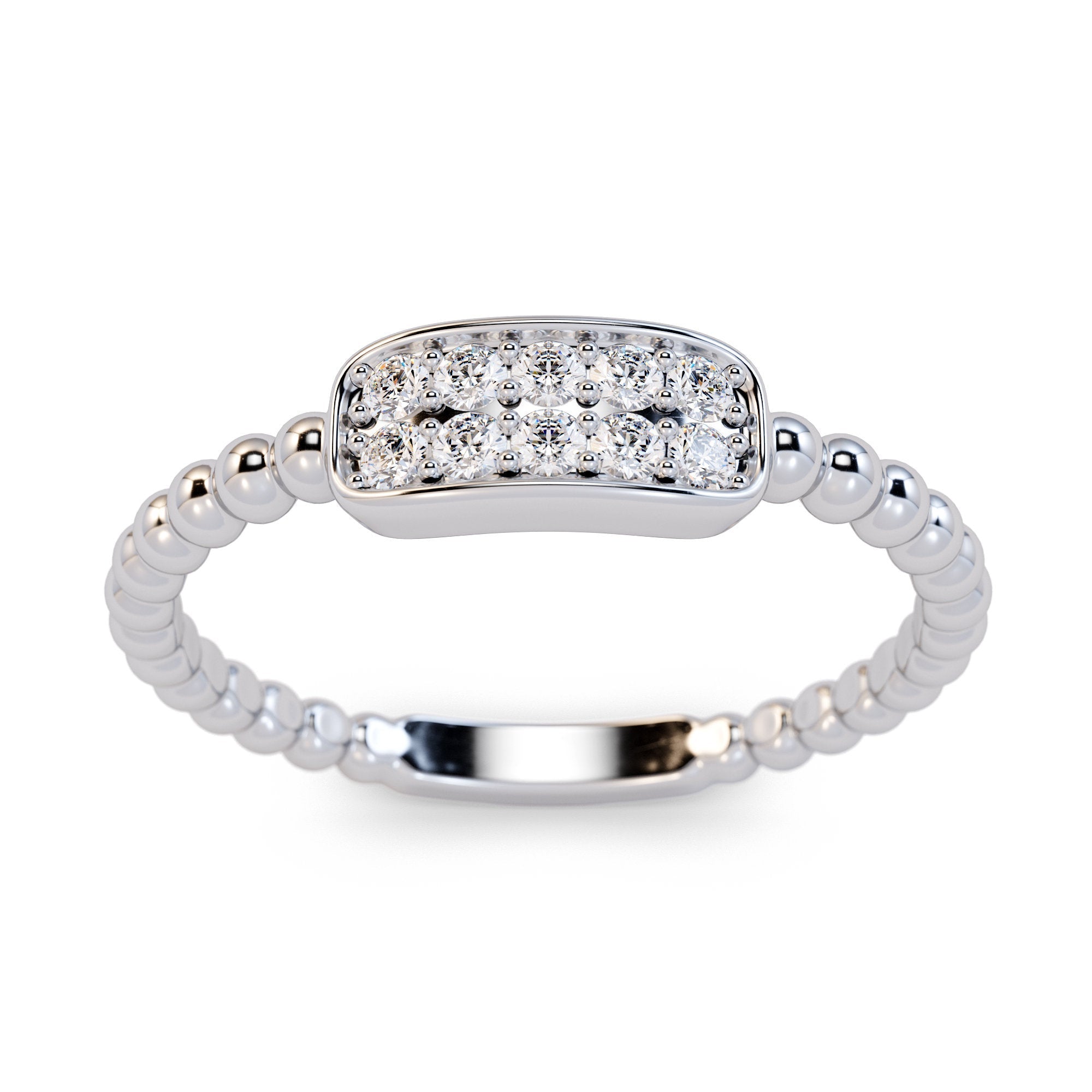 Unique Diamond Cluster Ring in 14k Gold / Beaded Gold and Diamond Stackable Ring / Diamond Wedding Band / Dainty Ring / Dainty Promise Ring Unique Diamond Cluster Ring in 14k Gold / Beaded Gold and Diamond Stackable Ring / Diamond Wedding Band / Dainty Ring / Dainty Promise Ring