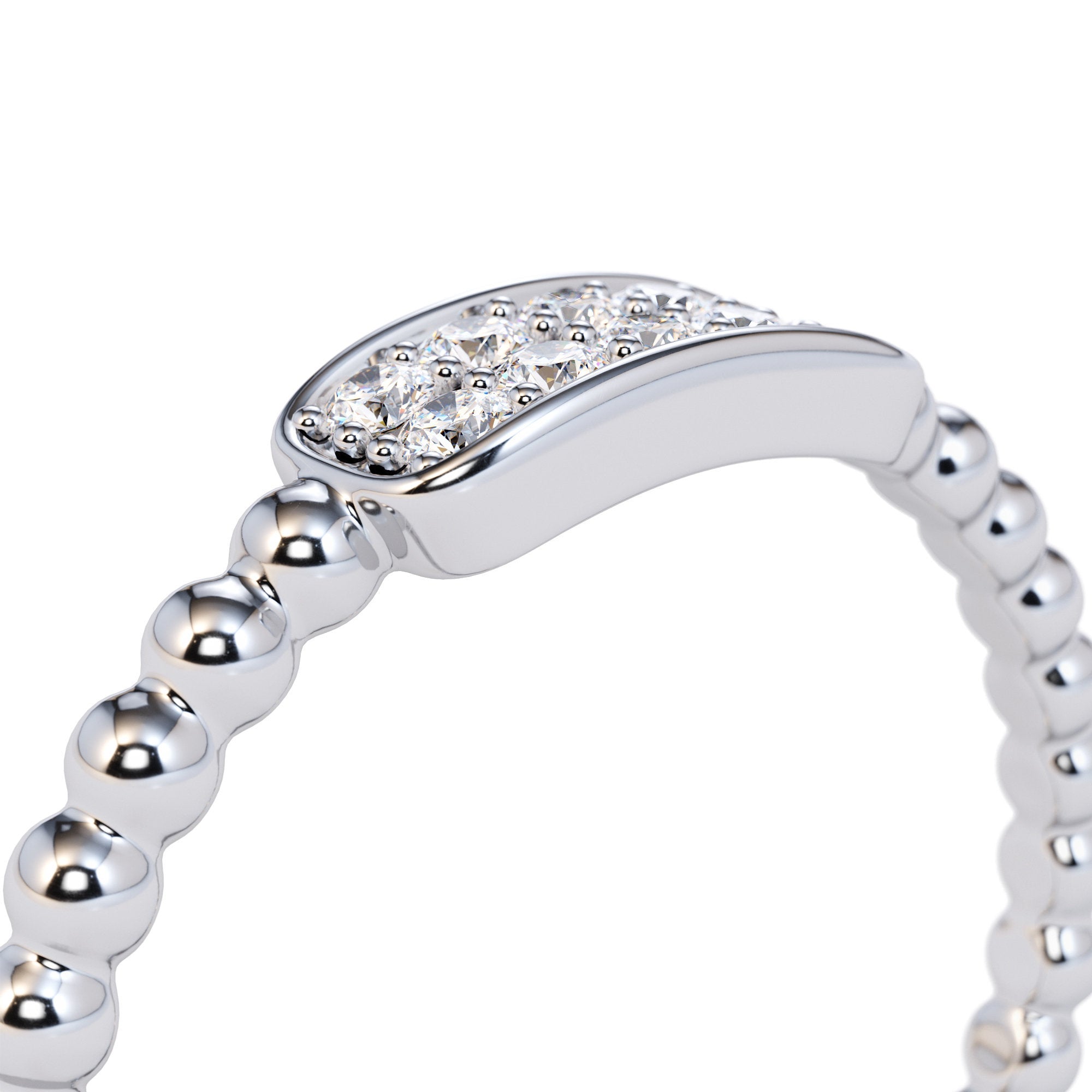 Unique Diamond Cluster Ring in 14k Gold / Beaded Gold and Diamond Stackable Ring / Diamond Wedding Band / Dainty Ring / Dainty Promise Ring Unique Diamond Cluster Ring in 14k Gold / Beaded Gold and Diamond Stackable Ring / Diamond Wedding Band / Dainty Ring / Dainty Promise Ring