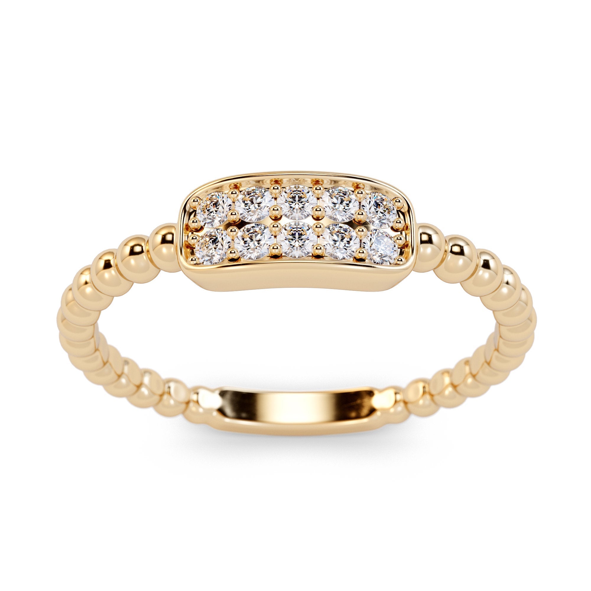 Unique Diamond Cluster Ring in 14k Gold / Beaded Gold and Diamond Stackable Ring / Diamond Wedding Band / Dainty Ring / Dainty Promise Ring Unique Diamond Cluster Ring in 14k Gold / Beaded Gold and Diamond Stackable Ring / Diamond Wedding Band / Dainty Ring / Dainty Promise Ring